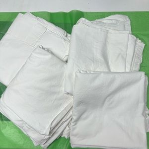 West Elm long %100 cotton curtains in white